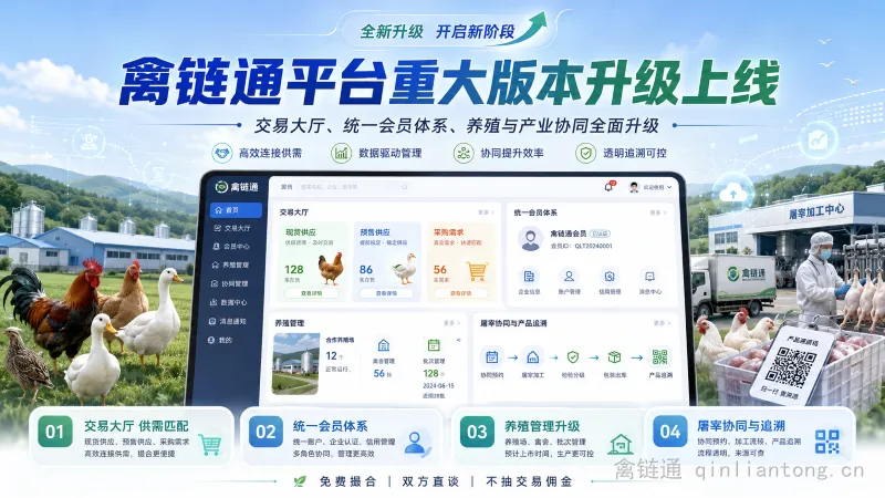 关于禽链通平台重大版本升级上线的公告